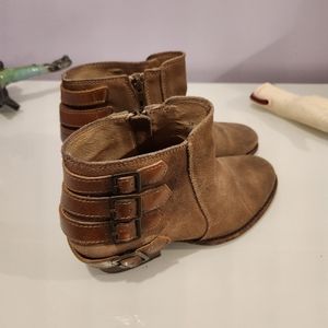 H by Hudson Suede Buckle Ankle Western Boots